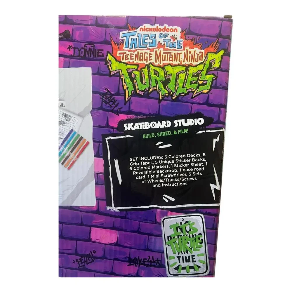 Teenage Mutant Ninja Turtles Skate Board Studio 7 Colored pencil & Sticker Sheet